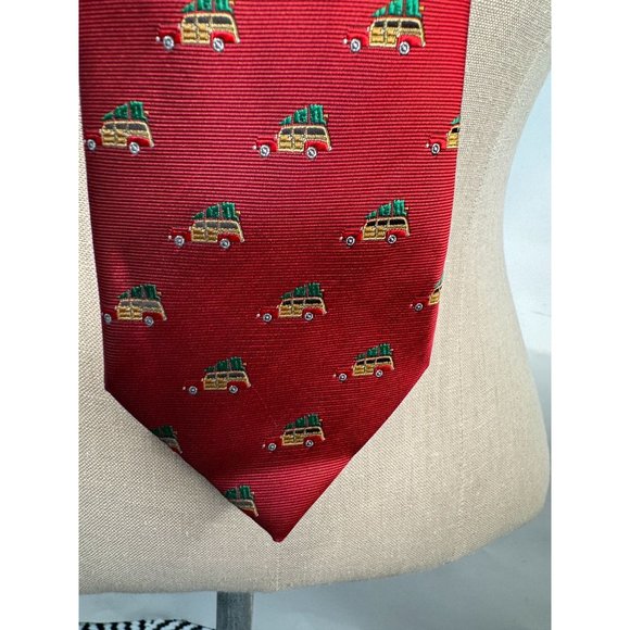 Knotty and Nice Woody Van Christmas Tie OS Red Christmas Polyester - Picture 9 of 16